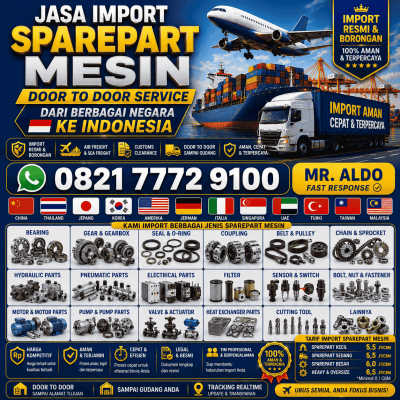 Jasa Import Taiwan Sparepart Mesin Door To Door Termurah 0821 7772 9100
