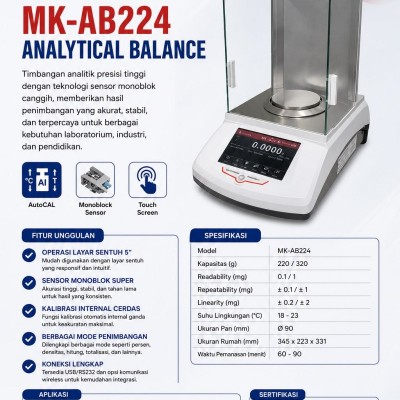 TIMBANGAN ANALITIK MK AB - 224 MK CELLS 220 GRAM X 0.1 MG