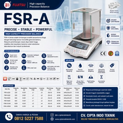 TIMBANGAN ANALITIK FUJITSU 300 GRAM X 0.001 GRAM FSR -A 320