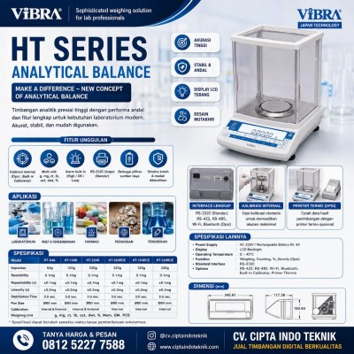 TIMBANGAN ANALITIK VIBRA SHINKO DENSHI HT - R 210 GRAM X 0.0001 GRAM
