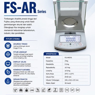 FUJITSU  - TIMBANGAN ANALITIK FS - AR 210 X 0.0001 GRAM