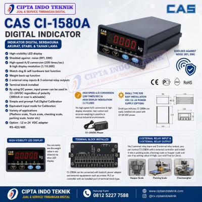 INDIKATOR TIMBANGAN  CAS CI - 1580 A + KOREA
