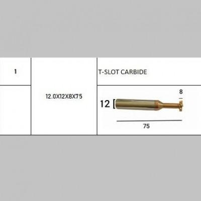 T-Slot Carbide Dia. 12 Tebal 8