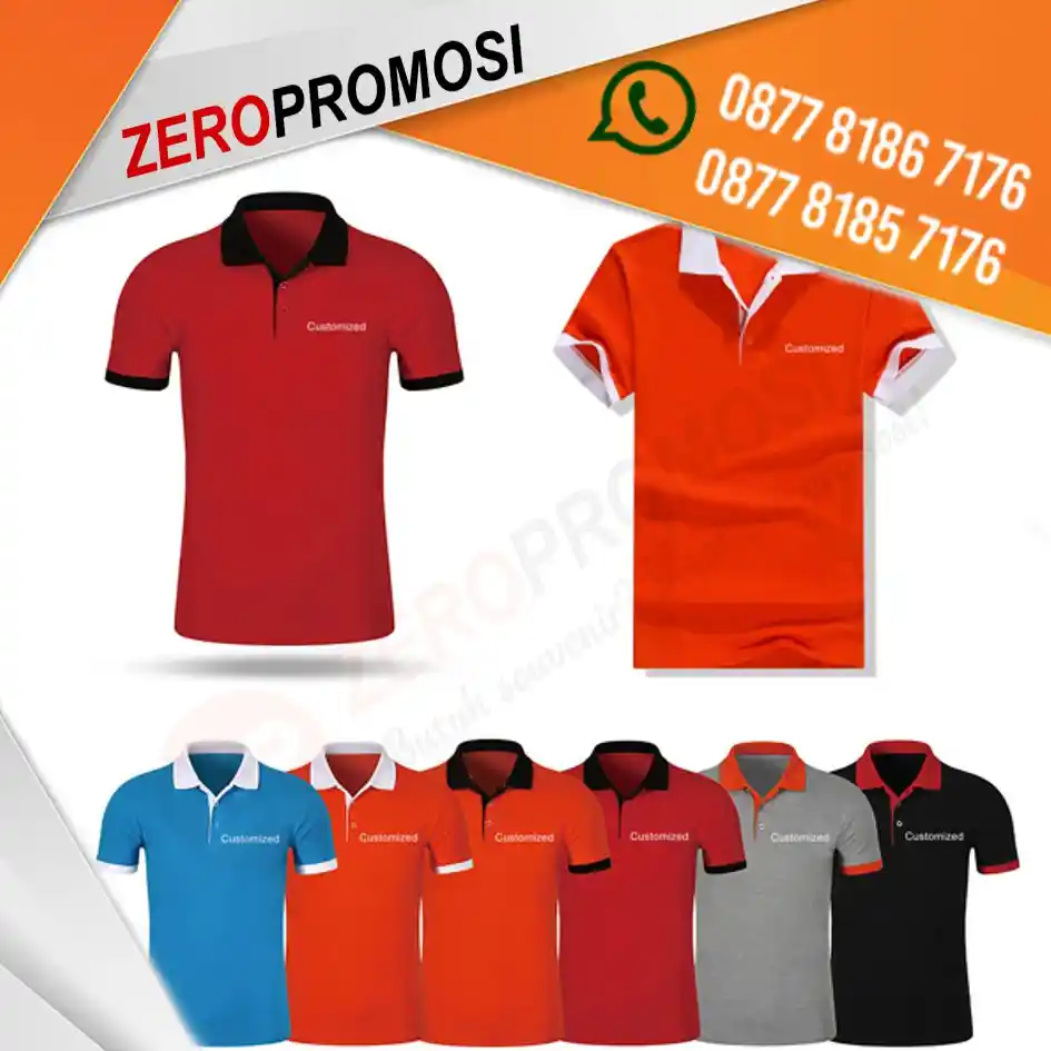 Kaos Polo Custom Logo Bordir untuk S