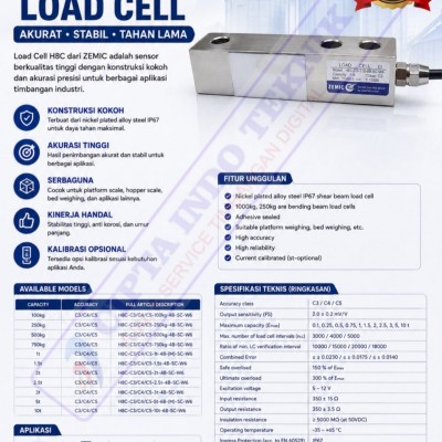 LOAD CELL ZEMIC H8C - C3 1 TON