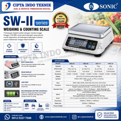 TIMBANGAN MEJA CAS SW - II 3/6/15/30 Kg