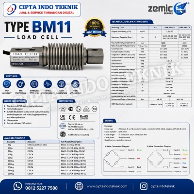 LOAD CELL TIMBANGAN  ZEMIC TYPE BM 11 ( BENDING BEAM )